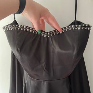 Satin Strapless A-Line Dress